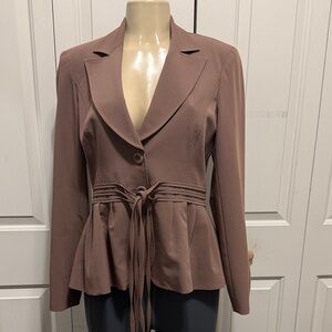 Steilmann Brown Women's Blazer with Tie Waist